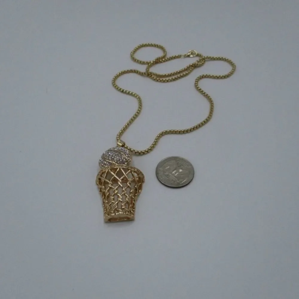 Basketball Pendants Necklace/Rhinestone Men/Women